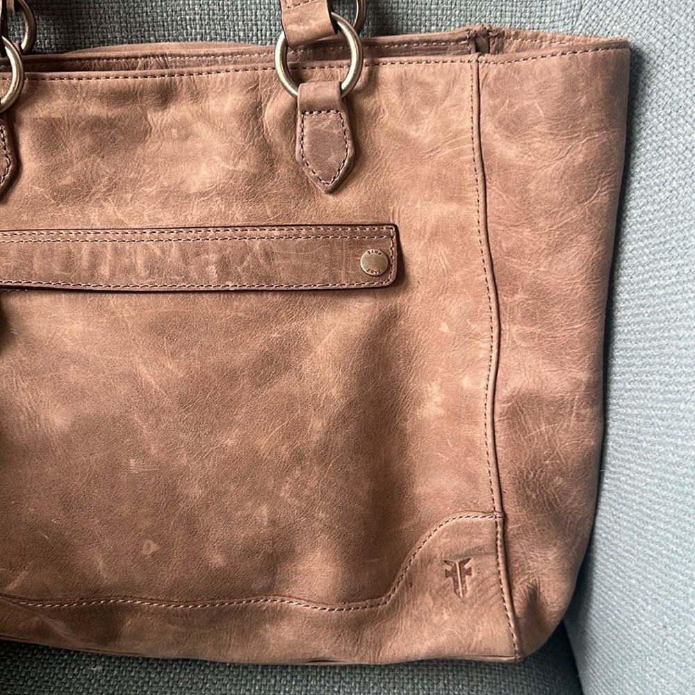 Frye Melissa Tan Leather Tote Handbag - Picture 3 of 9